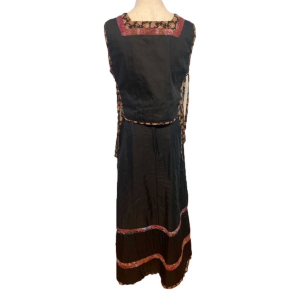 60s -70s MOUNTAIN ARTISANS COTTAGECORE PATCHWORK TOP & MAXI SKIRT MCM VTG EUC S - Picture 4 of 16